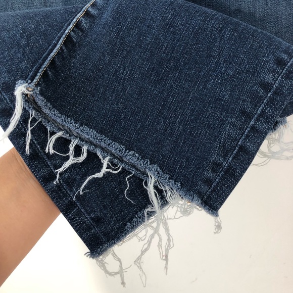 Good American Good Legs Crop Jeans Blue 345 Distressed Sz 18 - Picture 4 of 9